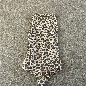 Leopard Print Sleeveless Bodysuit